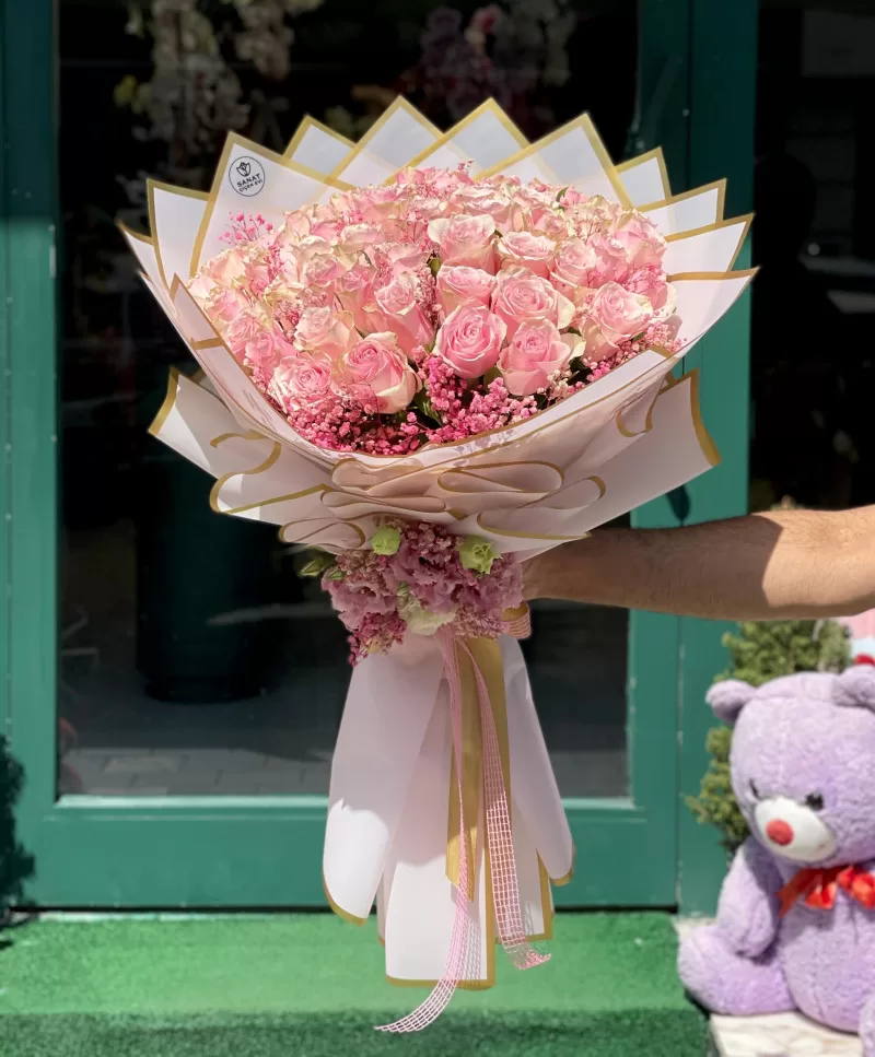 41 Pembe Gül Buketi