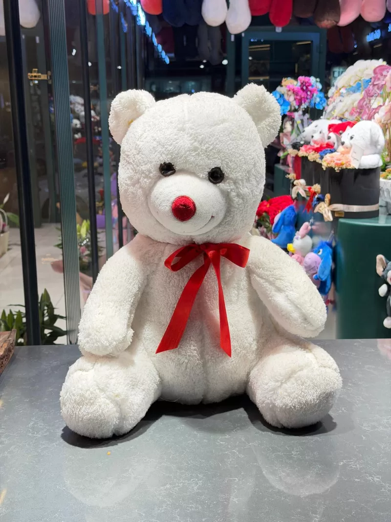 55 Cm Beyaz Peluş Ayıcık