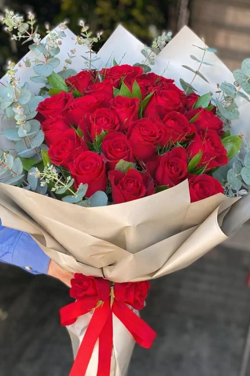 19 Kırmızı Gül Buketi