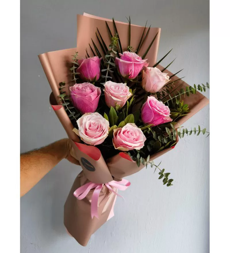 Koyu-açık Pembe Gül Buketi
